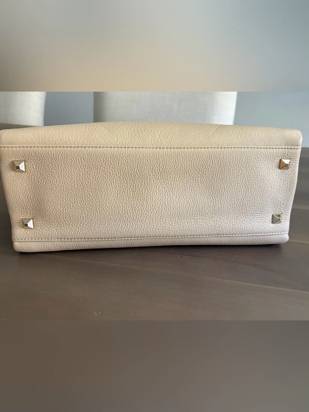 Kate Spade Cream Pebbled Leather Chain Tote